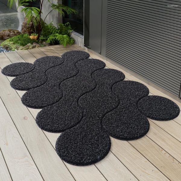 Tapis extérieur tapis de porte en intérieur tapis de chaussure de bienvenue non glissant en caoutchouc de caoutchouc de caoutchouc de terre résistant au sol décoratif