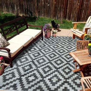 Tapijten Outdoor Garden Non-slip Rug draagbare Dubbele laag PP Beach Picnic Mat Waterdichte Stain-Proof eenvoudig te maken geweven