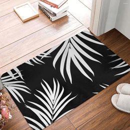 Tapis Motif Feuilles de Palmier Vibes d'été Plage Tropicale Tapis antidérapant Paillasson Salon Tapis de Cuisine Tapis de Sol de Porte d'entrée