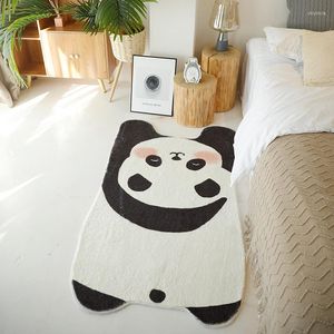 Tapis Panda tapis pour salon moderne mignon dessin animé enfants tapis de sol absorbant l'eau bain en peluche anti-dérapant chambre tapis