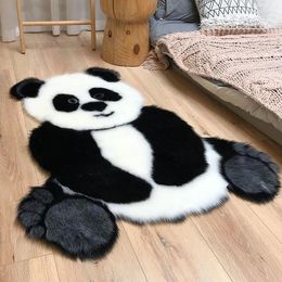 Carpets Panda Print Raping Fur Zone Soft Imitation Forme Animal Carpet Couchette Carton Carton Home Decoration Bedroon tapis de tapis