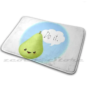 Tapis Poire Pression Tapis Doux Porte Antidérapant Absorption D'eau Tapis Drôle Pun Fruit