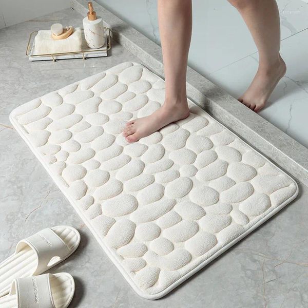 Carpets Caillé de salle de bain en relief tapis de bain sans glissement sur le plancher latéral de la baignoire de lavabo