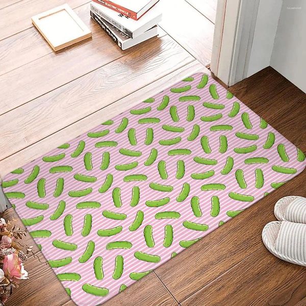 Tapis pénis antidérapant paillasson cuisine tapis cornichons cornichons sur rayures roses balcon tapis porte d'entrée tapis chambre décoratif