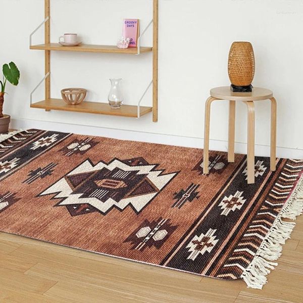 Carpets Tapis tissé à main de style persan avec Tassel Maroc Geométrique Home Decor Door Mat salon chambre à coucher