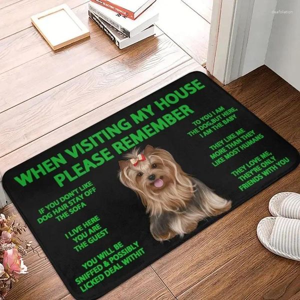 Carpets personnalisés Yorkshire Terrier Yorkie Dog Dogat Mat Anti-Slip Kitchen Bath salon Room tapis 40 cm 60cm