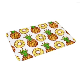 Tapis ananas 24 "x 16" Mat de bain en mousse à mémoire absorbante sans glissement pour décoration / cuisine / entrée / intérieur / extérieur / salon