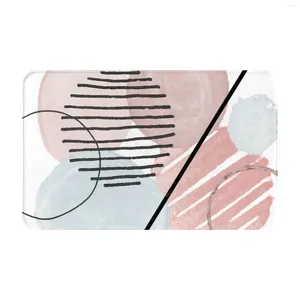 Tapis rose bleu abstract cercle conception