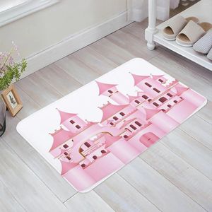Tapijten roze cartoon kasteel witte vloermat ingang deur woonkamer keuken tapijt niet-slip tapijt badkamer portier portier huispunt decor