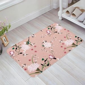 Alfombras de la flor de flores rosa escenario de primavera en el hogar decoración franela de la sala de estar suave alfombra alfombras alfombras alfombras de dormitorio