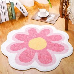 Tapis rose fleur de forme tapis imitation cachemire arc