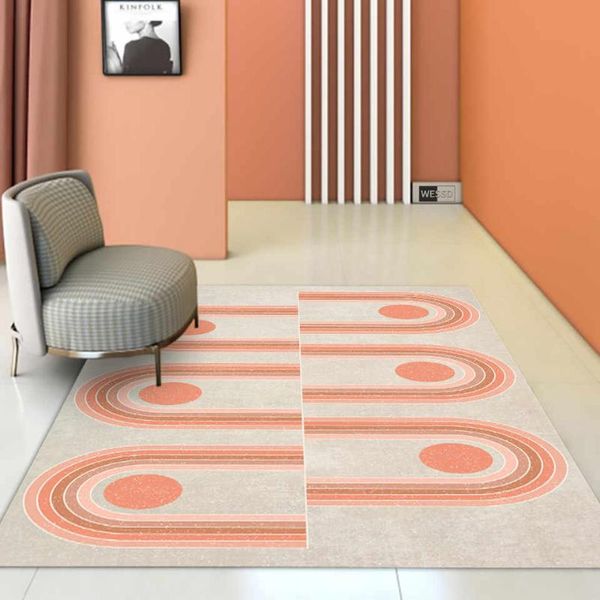 Tapis rose tapis géométrique pour chambre de filles grands tapis moderne salon chambre tapis enfants tapis anti-dérapant Kawaii décor