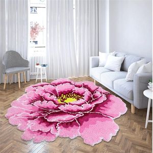 Tapijten roze pioen bloemvorm tapijten voor slaapkamer woonkamer tapete bank bodemmat