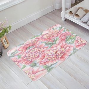 Carpets rose pivoine fleur aquarelle peinture de cuisine de cuisine de cuisine de sol décor du salon de la maison du couloir de la maison