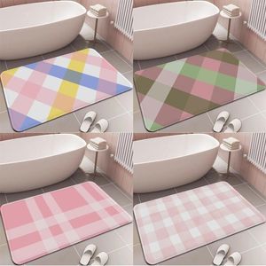 Tapijten roze wit geel patroon ingang vloer mat badkamer decor tapijt non-slip voor gang woonkamer keuken deurmat welkomstkleed