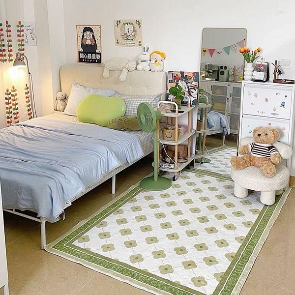 Alfombras a cuadros, alfombras mullidas para sala de estar, dormitorio, mesita de noche, alfombrilla de felpa para el suelo, decoración bonita para niños, juego para niños