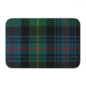 Tapis Plaid Tartan Vert Sol Porte Salle De Bain Cuisine Tapis Anti-dérapant Texture Extérieure Paillasson Toilette Tapis D'entrée Tapis Footpad