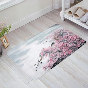 Carpets Plum Blossom Encre peinture de style chinois de style baignoire de baignoire pour sol de baignoire du sol de la salle de douche