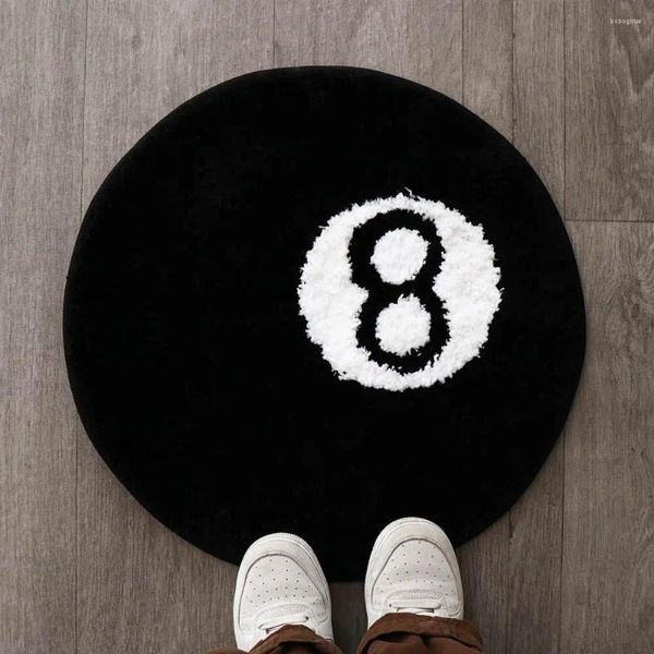 Tapis en peluche 8 balles, tapis rond doux et créatif, antidérapant, respectueux de la peau, décor de maison