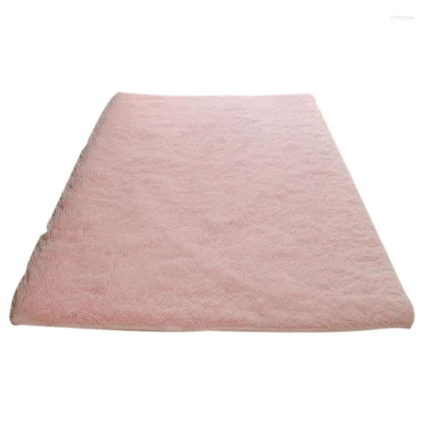 Tapis Tapis en Peluche adapté à la Chambre et au Salon, décoration intérieure Douce et Moderne-Rose