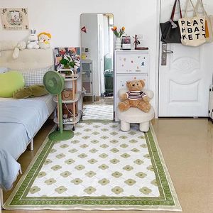 Tapis en peluche fleur tapis de chevet Simple tapis antidérapant pour salon doux zone coréenne décor à la maison créatif tapis de porte d'entrée