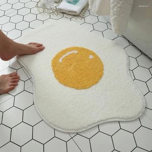 Carpets Poached Egg Shape Carpet Entrée Funny Entrance Not Slip Bath Mat Cuisine de cuisine CHIDREN MODERN MODER HOME Decoration Porte