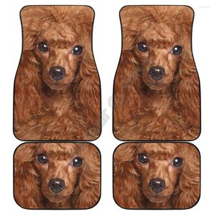 Carpets Poodle Dog Car Mats de sol Face drôle Face 3D Match imprimé ajusté pour la plupart anti-glissement coloré 02