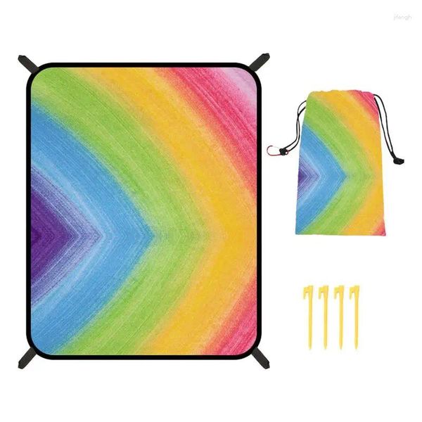 Alfombras Portátil Bohemian Beach Mat al aire libre Ligero Plegable Senderismo Picnic Manta Durable Impermeable Camping Mats