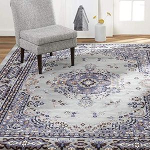 Tapijten premium sakarya traditionele medaillonruimte tapijt grijs/blauw 7'8 