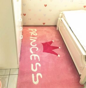 Tapis princesse couronne tapis rond enfants rose chambre mignon belle fille mode tapis chevet chaise coussin panier ordinateur tapis de jeu