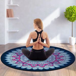 Tapijten afdrukken ronde vloermattoekjes Dyutura Meditatie Kussen Tapijt Yoga Pilates Tapijt Natuurlijk rubber fluweel 140 cm