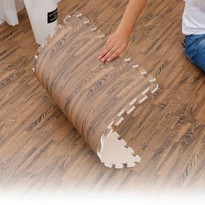 Carpets Puzzle Mat de sol Bruit de plancher 1pcs en mousse en bois Play Mats 30x30cm Activités pour bébé épais 1 cm Tatame salle de jeux