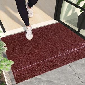 Alfombras Felpudo de PVC para puerta de entrada Mat al aire libre interior lavable antideslizante baño alfombra alfombras hogar impresión pasillo alfombras de bienvenida rojo