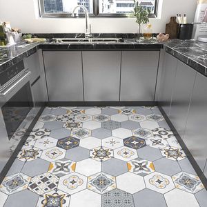 Tapijten PVC lederen tapijten Keuken Olie- en waterdicht tapijt kan worden geschrobd Groot balkontapijt Moderne badkamer Antisliptapijt W0413