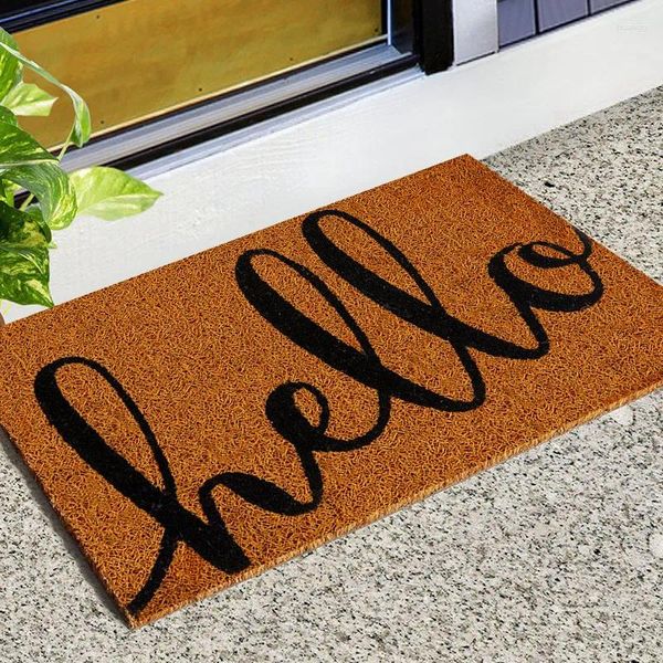 Alfombras PVC Seda Loop Hola Bienvenido Scrape Door Mats Sala de estar Baño Cocina Pasillo Entrada Alfombra Alfombra Personalizada Corte libre Felpudo