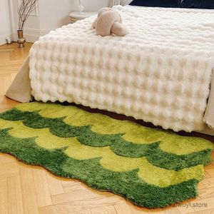 Carpets Quality Flockd Tapond MODER HOME Decor Kid Bedroom Bedside Floor Floor Householroom Not Slip Tufted Carpet Color Blocking
