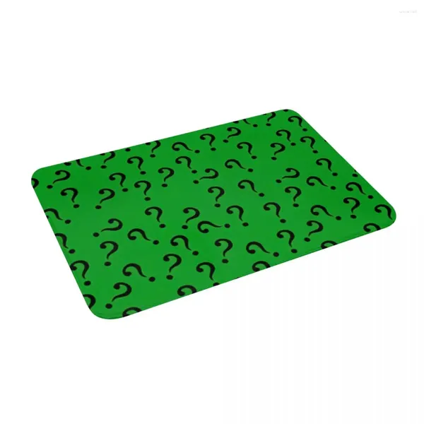 Marque de interrogación de alfombras en verdes alfombra de baño de espuma de memoria no absorbente de 24 