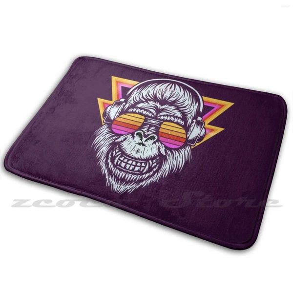 Carpets Rad Music Lover Gorilla Soft Not Slip Mat tapis tapis tapis coussin DJ avec écouteur