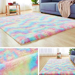 Tapis arc-en-ciel tapis dégradé tie-dye tapis en peluche salon table basse tapis tapis chambre chevet baie vitrée tapis bébé tapis rampant 230804