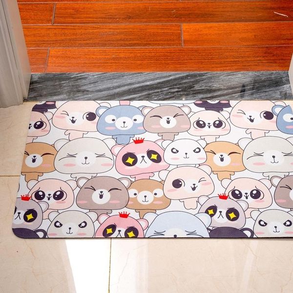 Alfombras Rectángulo Animal Entrada Alfombra Creativa Dibujos animados Piso Felpudo Puerta Frotar Estera Hogar Pasillo Esteras Cocina Dormitorio Alfombras decorativas