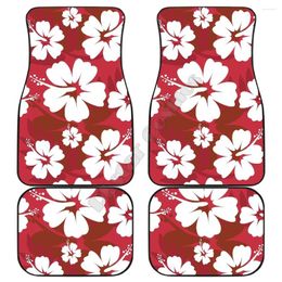 Tapijten Rood Aloha Flower Car Floor Mats 3D Gedrukt patroon geschikt voor de meeste anti -slip kleurrijk 02