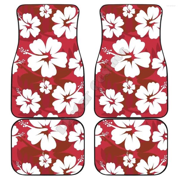 Carpets Red Aloha Flower Car Tats de sol 3D Match imprimé ajustement pour la plupart des anti-glissement coloré 02