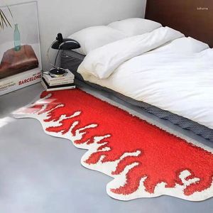 Tapijten rood vlam tapijt gedrukt tapijt voor woonkamer slaapkamer mat gebied bedmels niet-slip woondecoratie