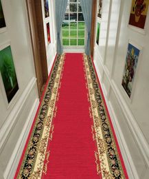 Tapis rouge couloir tapis Europe mariage couloir tapis escalier maison sol coureurs tapis El entrée allée longue chambre 6536475