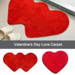 Tapijten Red Love Heart Carpet Valentijnsdag dubbele woonkamer slaapkamer zachte niet-slip vloermat vakanties sfeer decor