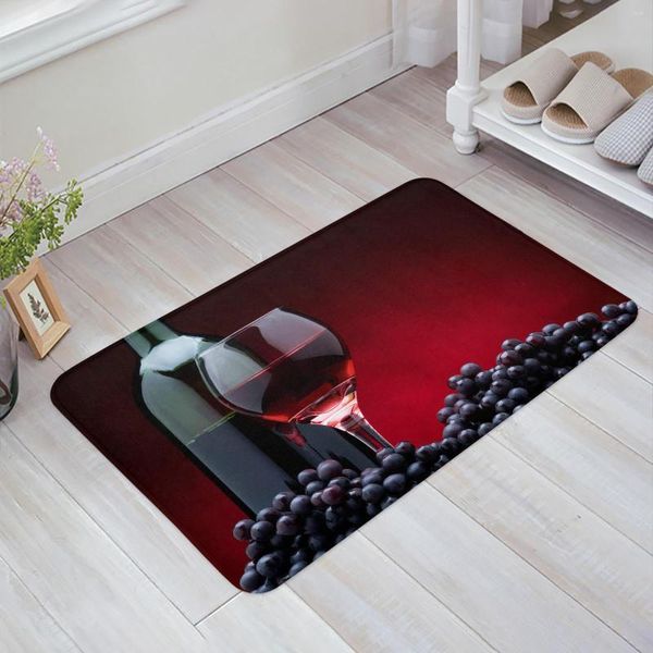 Tapis rouge vin raisin fruits tapis de sol porte d'entrée salon cuisine tapis antidérapant tapis salle de bain paillasson décor à la maison