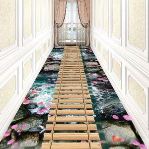 Tapis Reese 3D Visual Bridge On The Stream Lobby Salon Porche Tapis Antidérapants Couloir Couloir Allée Restaurant Décor