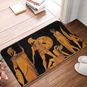 Carpets Retro Bathroom Mat Greece Dieu ancien dieu et déesse Frieze Print Rapier Home Dormat Cuisine Decor