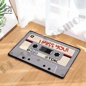 Tapis rétro Cassette musique bande porche paillasson tapis tapis de sol salon cuisine antidérapant salle de bain imprimé 3D -1