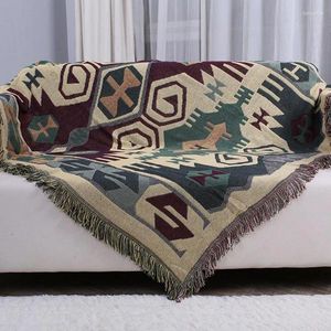 Tapis rétro géométrique tricoté canapé serviette couverture couverture salon chambre tapis doux tapis couvre-lit nappe chaise coussin